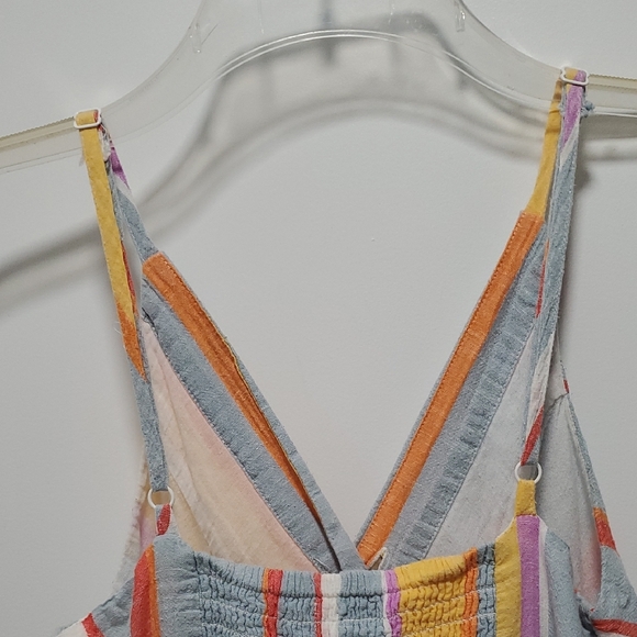 Striped Yellow and Blue Midi Dress - Picture 9 of 16